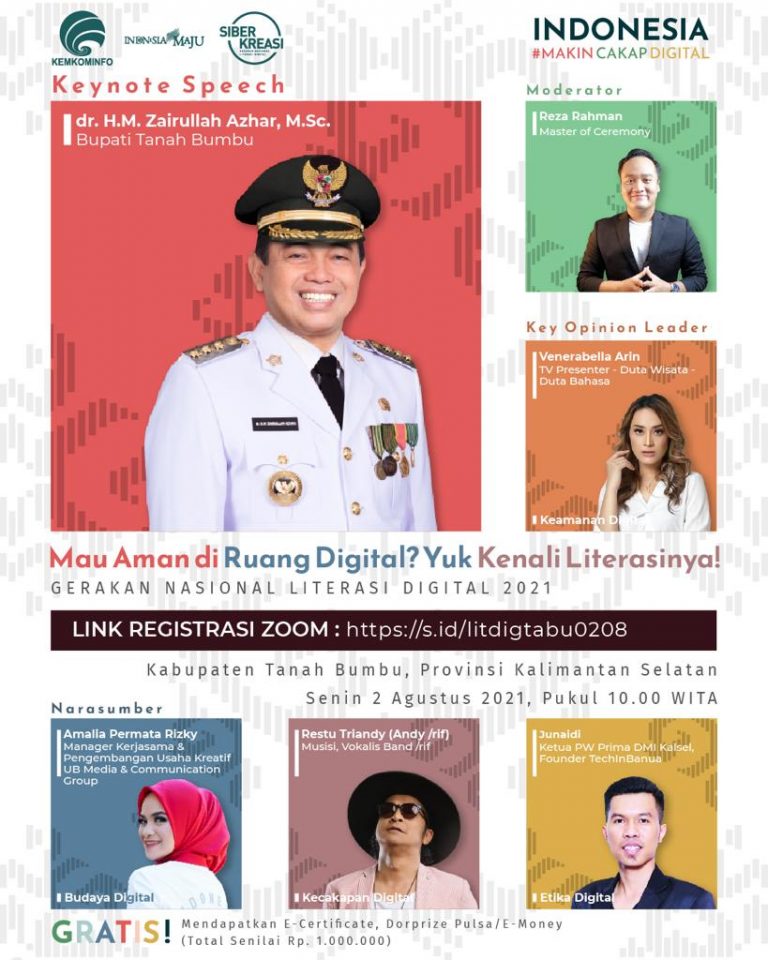 Kenali Literasi Aman di Ruang Digital, Kemenkominfo Gelar Webinar Untuk Tanah Bumbu