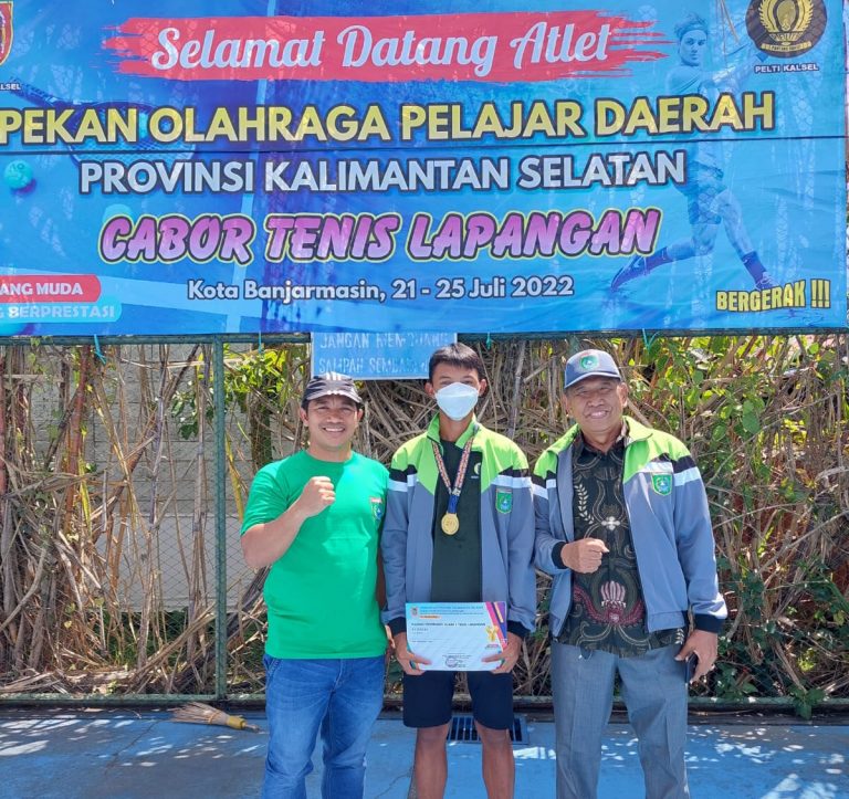 Putra Daerah Tanbu Raih Medali Emas Cabor Tenis Lapangan
