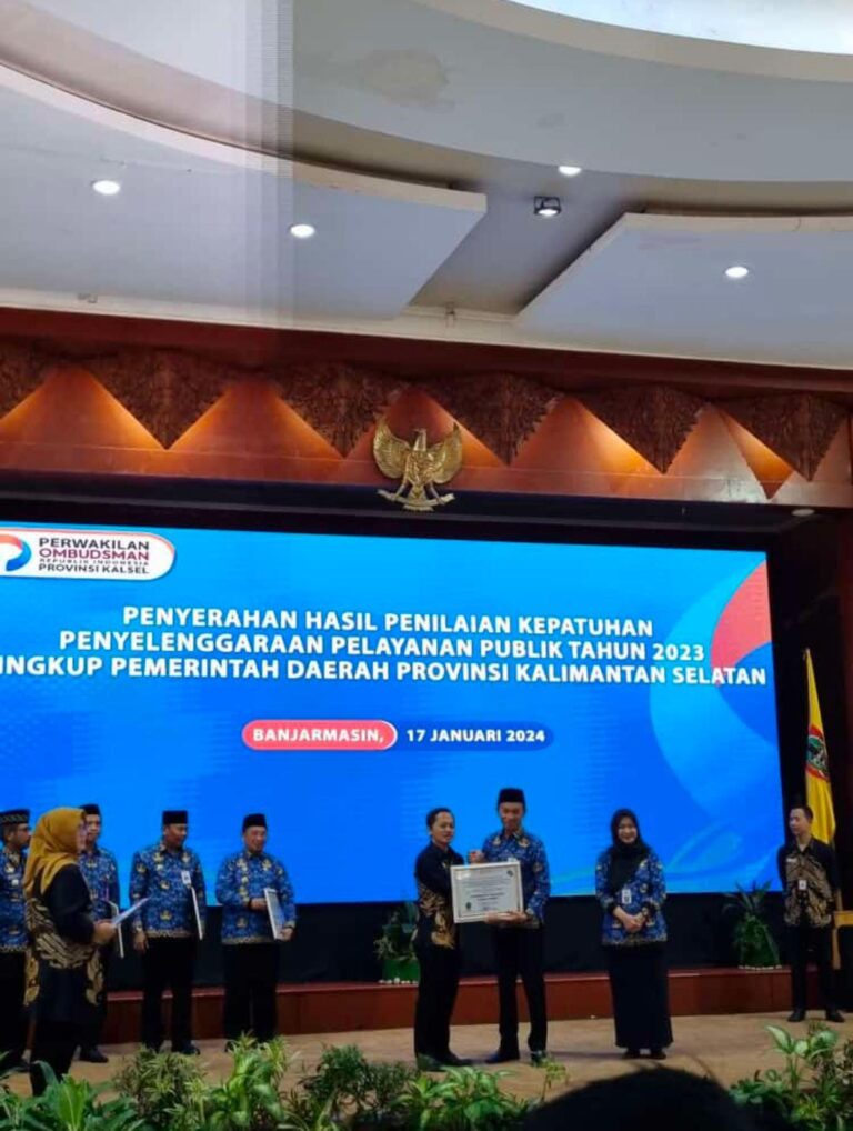 Ombudsman Perwakilan Kalimantan Nilai Tanah Bumbu Masuk Kategori A nilai 88.62