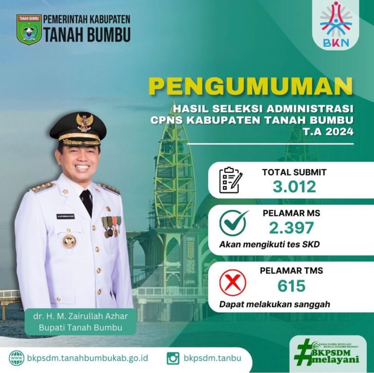BKPSDM Umumkan Hasil Seleksi Administrasi CPNS Tanah Bumbu TA 2024