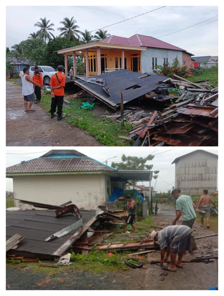 Angin Kencang Robohkan Satu Rumah di Kecamatan Kusan Hilir