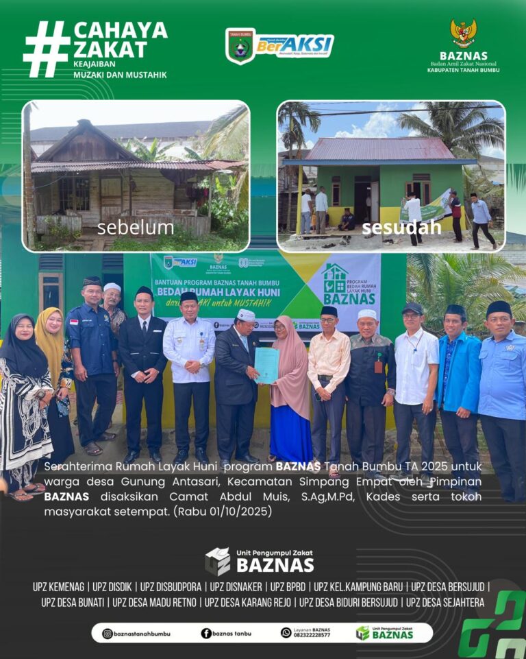 Serah Terima Bedah Rumah Layak Huni Program Baznas Tanah Bumbu TA 2025