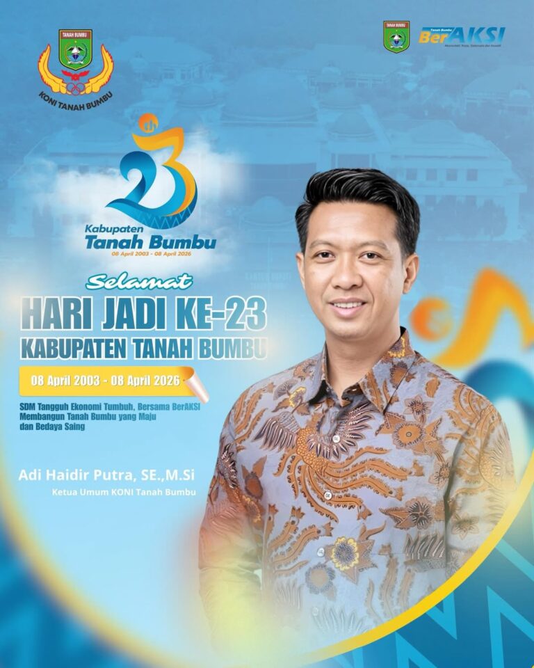 Ketua KONI: Bonus Atlet di HUT ke-23 Jadi Motivasi Tingkatkan Prestasi Tanah Bumbu 11 dirgahayu kabupaten tanah bumbu ke 23🎊🎉semoga di usia yang semakin matang ini,tanah bumbu teru