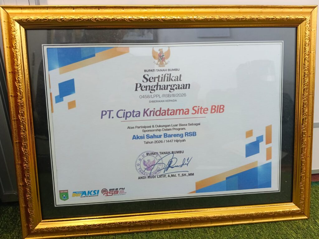 PT CK Site BIB Terima Penghargaan atas Partisipasi dalam Program Aksi Sahur Bareng RSB