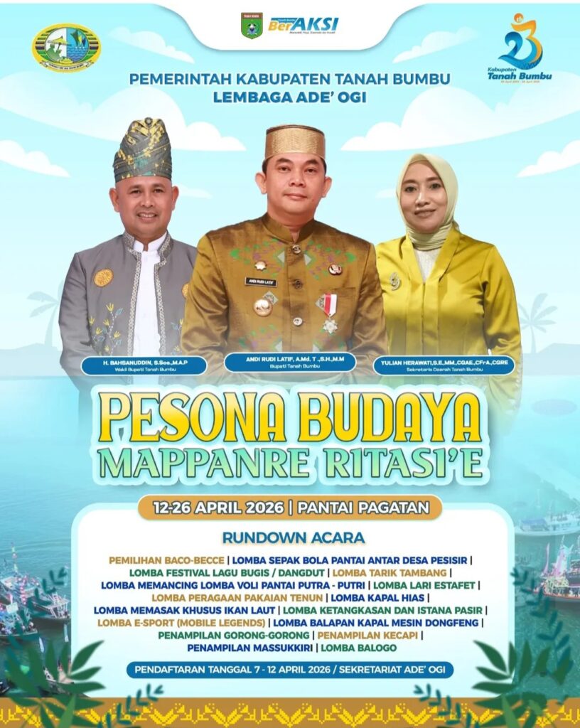 Pesona Budaya Mappanre Ritasi’e 2026 Siap Digelar, Pantai Pagatan Jadi Pusat Perayaan Tradisi