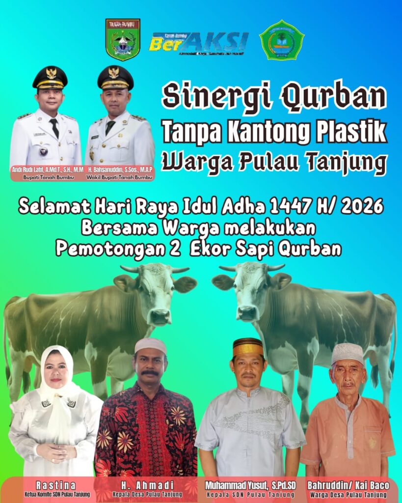 Sinergi Qurban Tanpa Plastik, Pemdes dan SDN Pulau Tanjung Dukung Gerakan Ramah Lingkungan