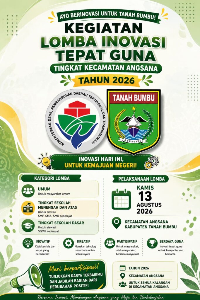 Kecamatan Angsana Buka Lomba Teknologi Tepat Guna 2026