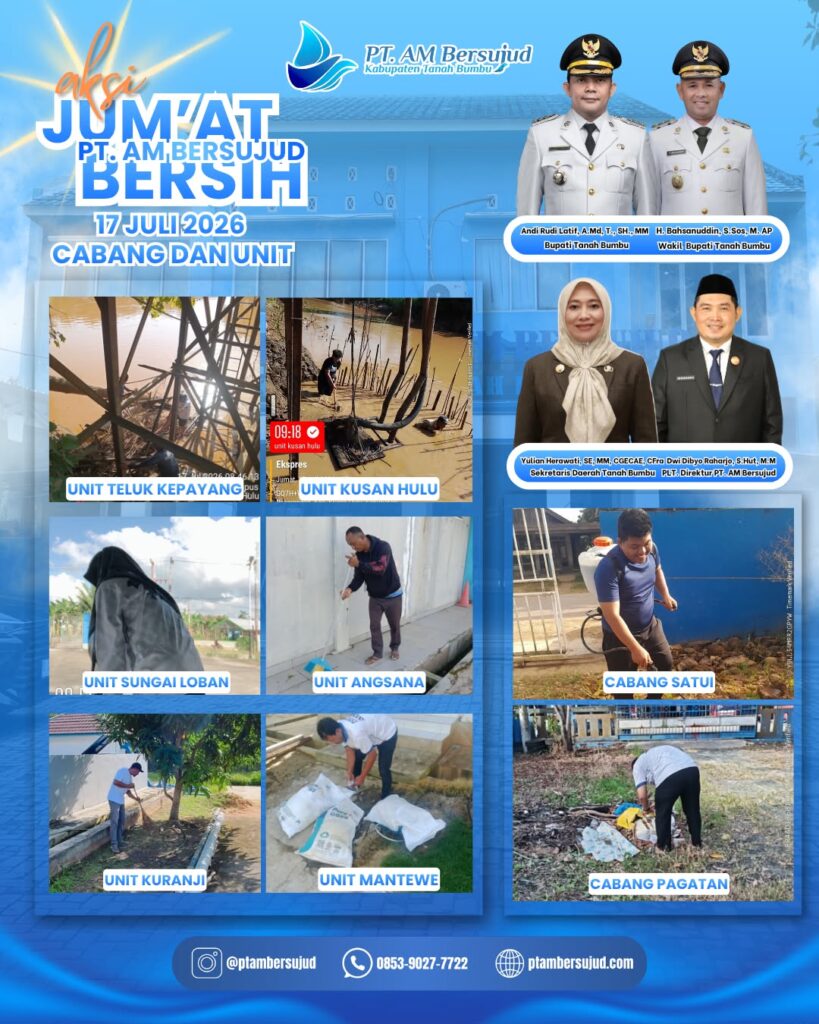 PT Air Minum Bersujud Tanah Bumbu Gelar Aksi Jum'at Bersih Serentak 1 PT Air Minum Bersujud Tanah Bumbu Gelar Aksi Jum'at Bersih Serentak
