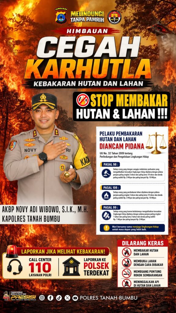 Polres Tanah Bumbu Intensifkan Edukasi Pencegahan Karhutla, Masyarakat Diminta Tidak Membakar Lahan 1