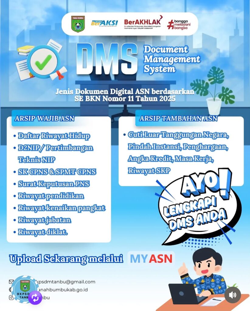 BKPSDM Tanah Bumbu Imbau ASN Lengkapi Dokumen Digital melalui DMS 2 BKPSDM Tanah Bumbu Imbau ASN Lengkapi Dokumen Digital melalui DMS