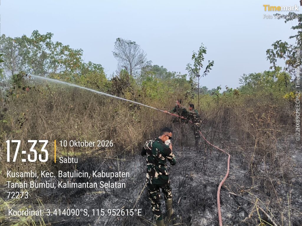 10 Oktober, Kebakaran Lahan 0,5 Hektare di Desa Suka Maju Batulicin Berhasil Dipadamkan 3