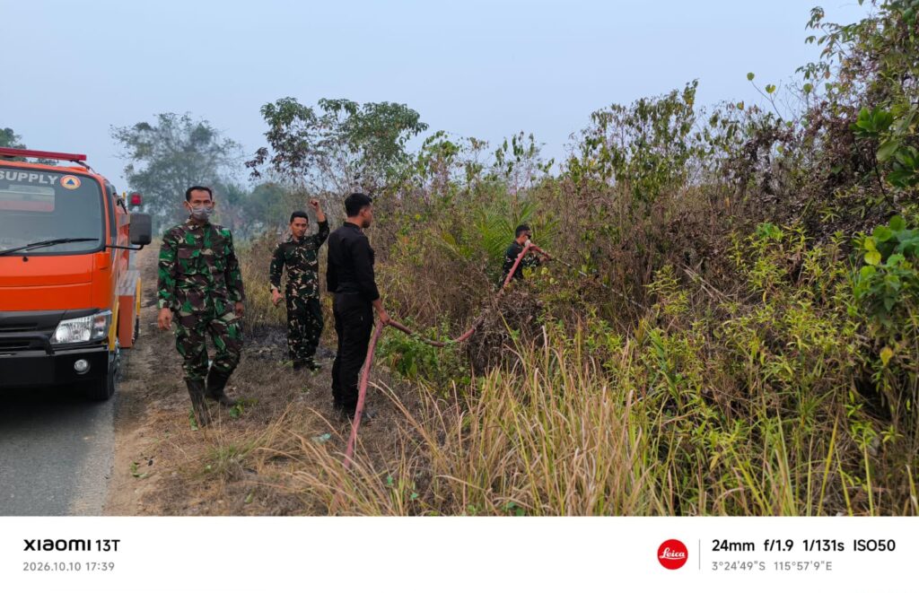 10 Oktober, Kebakaran Lahan 0,5 Hektare di Desa Suka Maju Batulicin Berhasil Dipadamkan 2