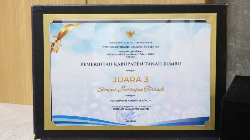 Pemkab Tanah Bumbu Sabet Juara Tiga Geospasial Banua Award 2026 3